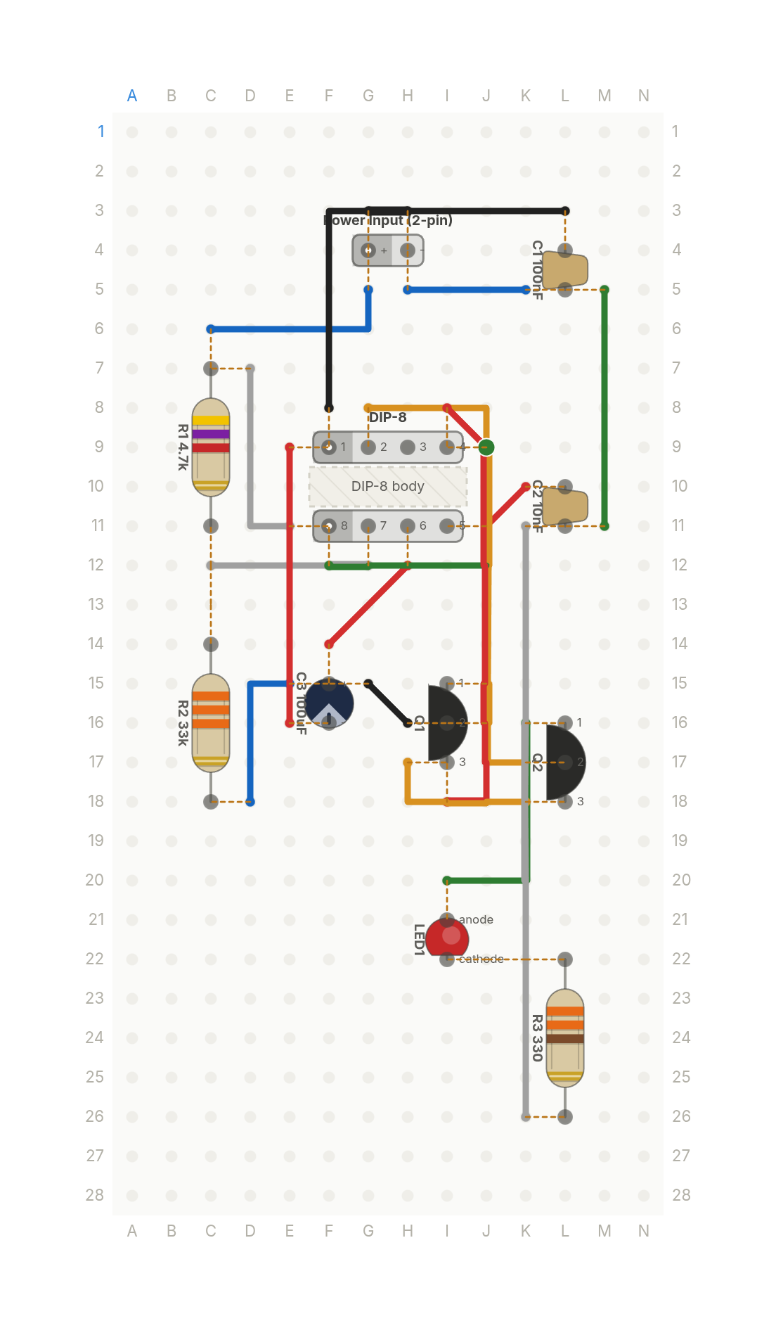 Perfboard layout of Remember the MacBook breathing sleep light?
